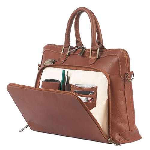 Claire Chase Womens Charlotte Briefcase Saddle One Size 