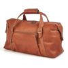 Claire Chase Leather Luggage La Grange 510 Brown Duffle Bag Travel Carry-on Weekend Front View